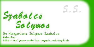 szabolcs solymos business card
